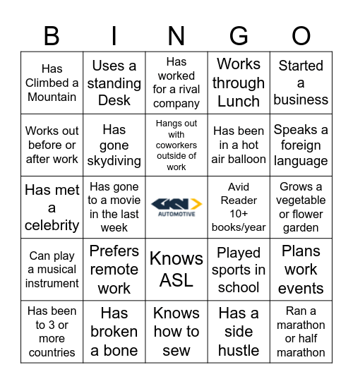 FIND A COWORKER WHO.... Bingo Card