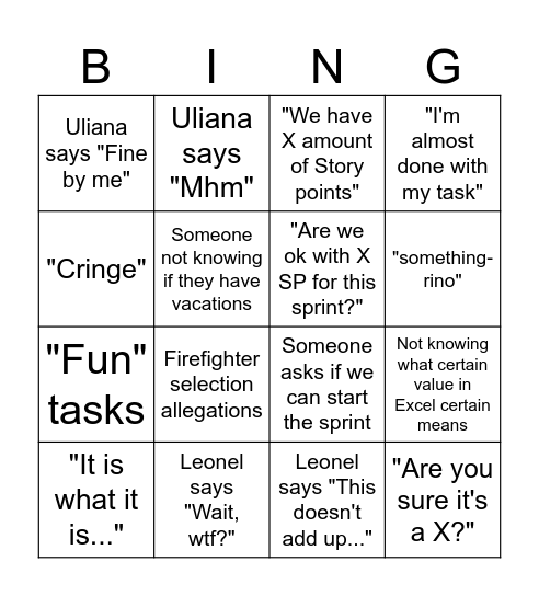 Capa Planning Bing Bingo Card
