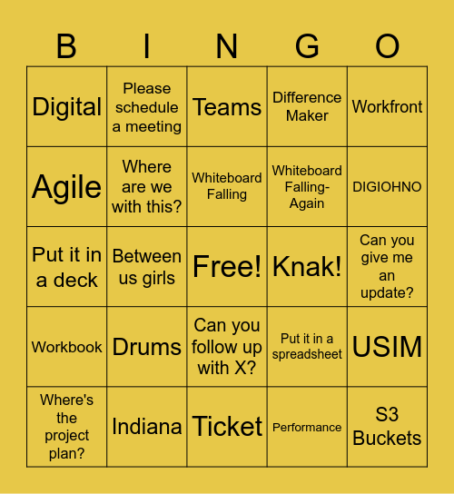 Say It Ain't So, Sam Bingo Card