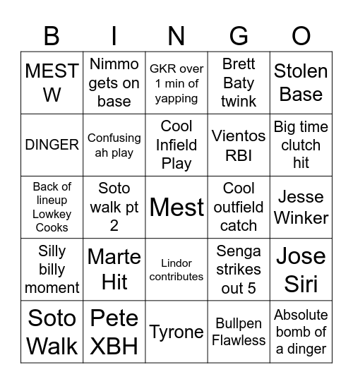 Untitled Bing Bingo Card