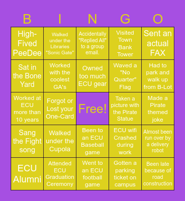 ECU BINGO Card