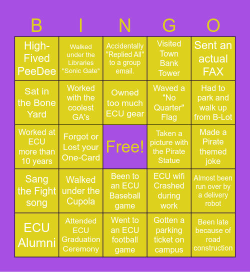 ECU BINGO Card