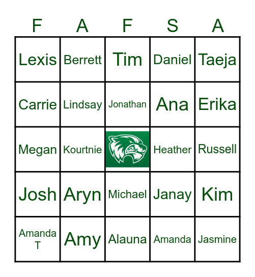 UVU Financial Aid Bingo! Bingo Card