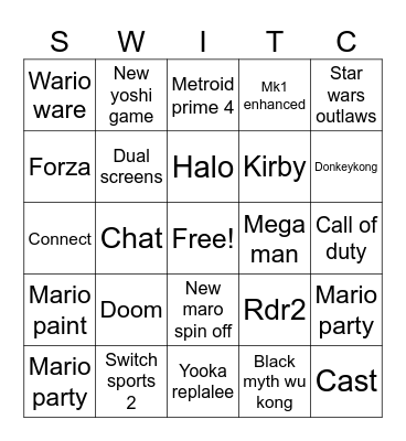 Switch 2 Direct Bingo Card