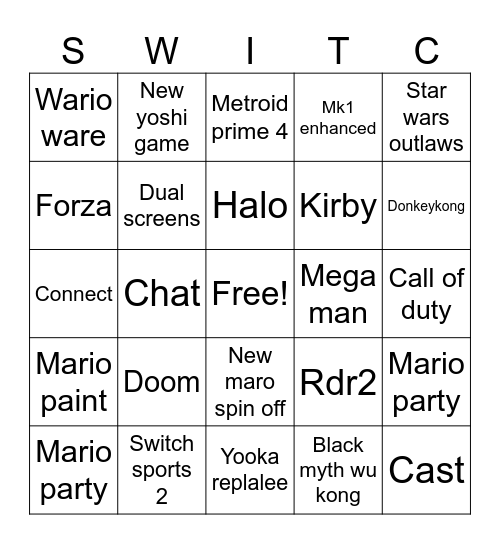 Switch 2 Direct Bingo Card