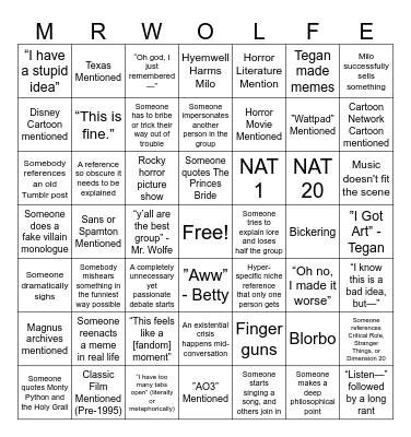 TUSDAY IS ALRIGHT TO BINGO NIGHT Bingo Card