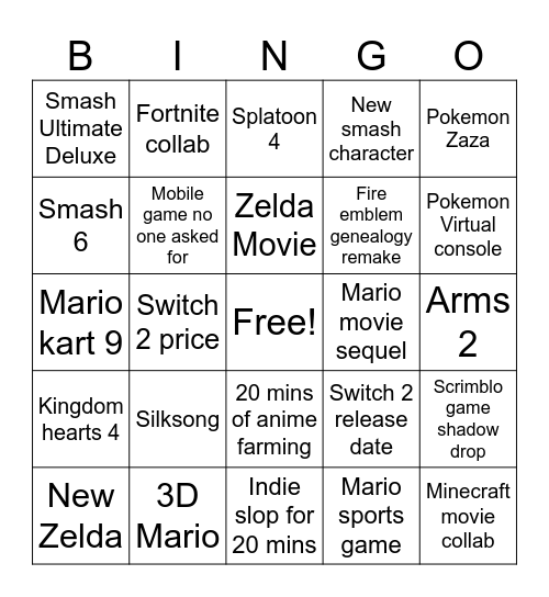 Direct Bingo Card