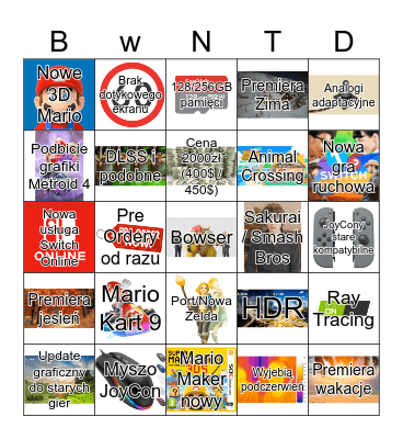 Switch 2 live bingo Card