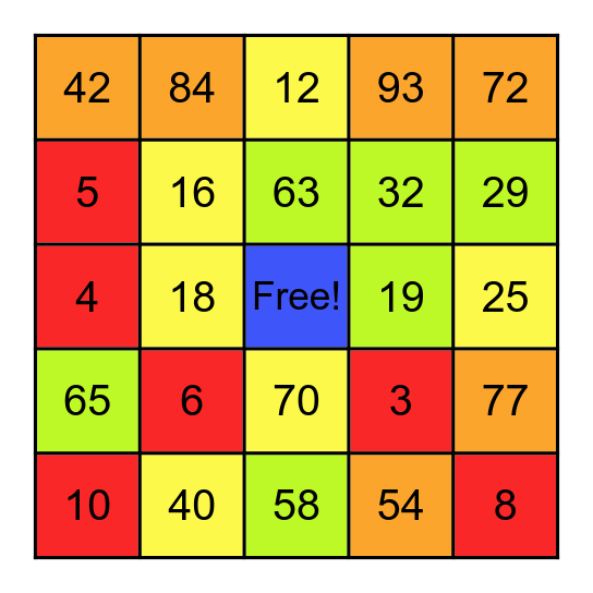 Word Problem Bingo Card