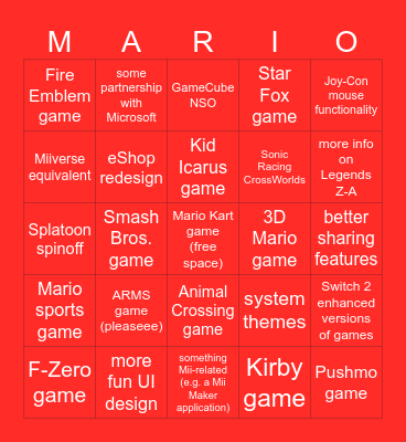 switch 2 direct bingo Card