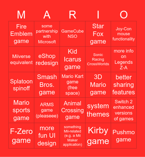 switch 2 direct bingo Card