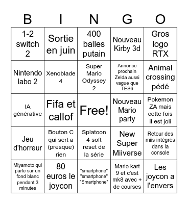 Switch 2 Direct Bingo Card