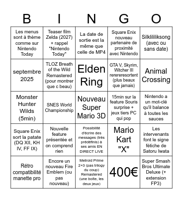 Conférence Switch 2 Bingo Card