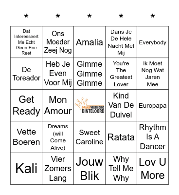 SWiNGO! Bingo Card