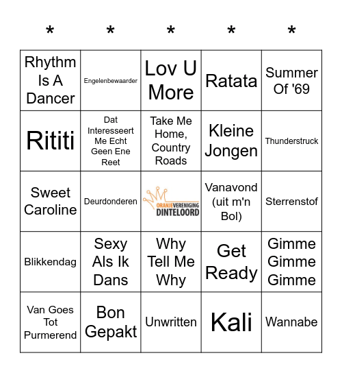 SWiNGO! Bingo Card