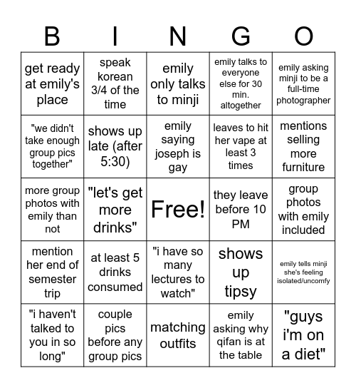 blue and gold bingo Card