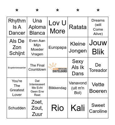 SWiNGO! Bingo Card