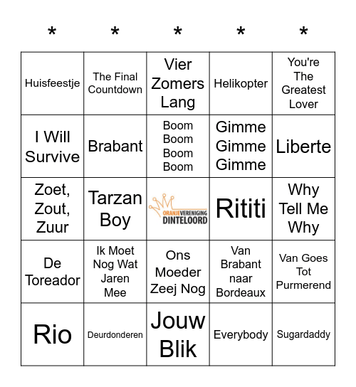 SWiNGO! Bingo Card
