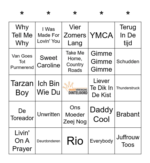 SWiNGO! Bingo Card