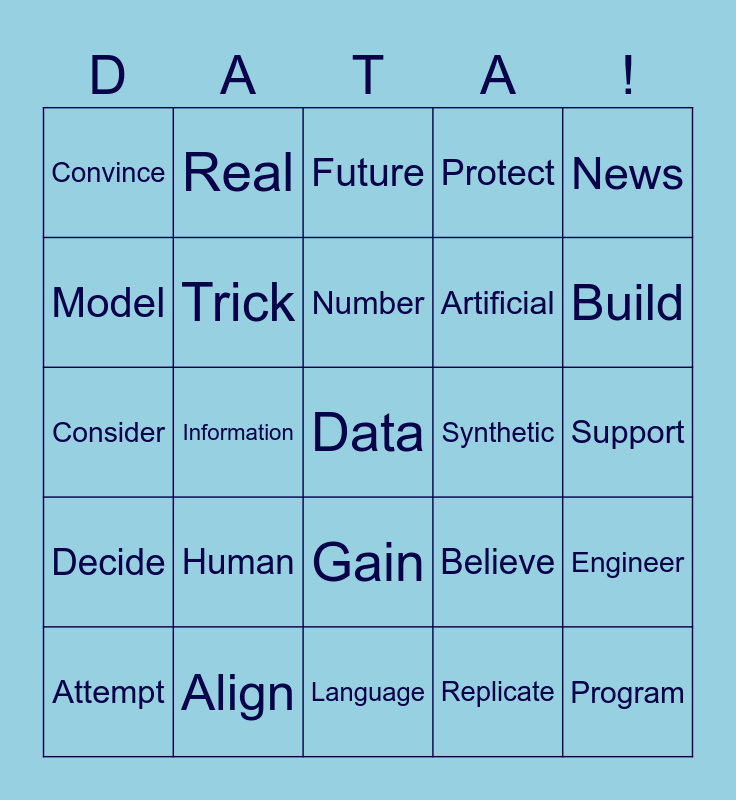 Data Quest - An AI Bingo-Adventure Bingo Card