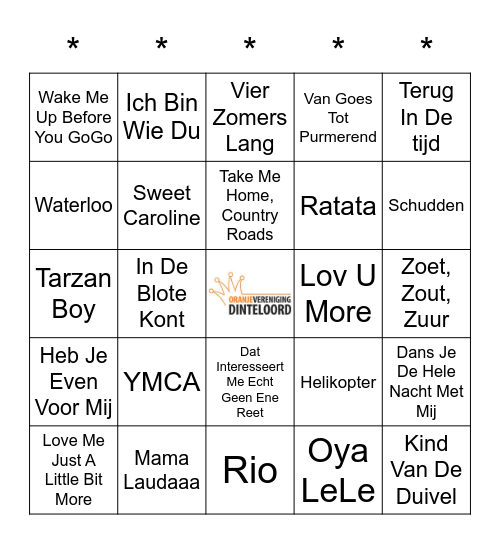 SWiNGO! Bingo Card