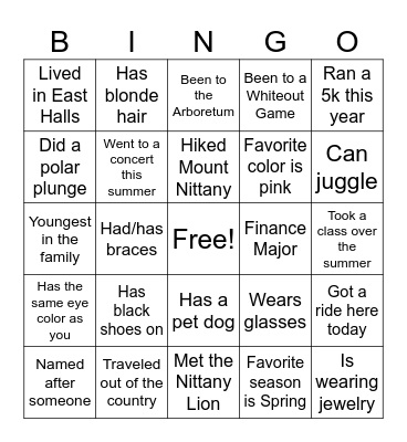 PWPW Bingo Card