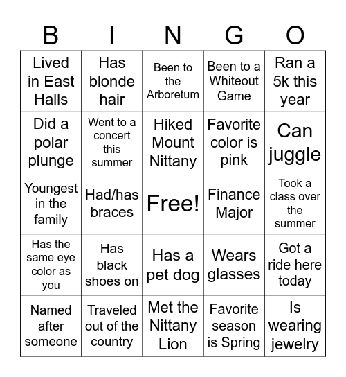 PWPW Bingo Card