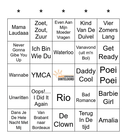 SWiNGO! Bingo Card