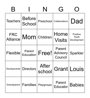 FRC Retreat Bingo Card