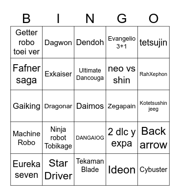 SRW Y CATS Bingo Card