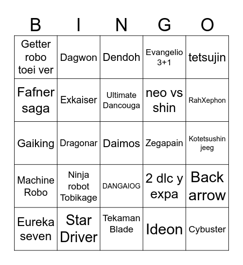 SRW Y CATS Bingo Card