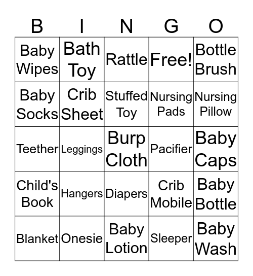 BABY SHOWER Bingo Card