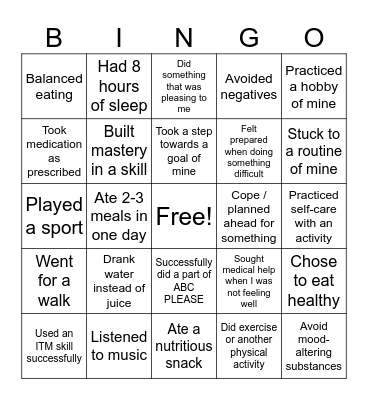 ABC PLEASE BINGO Card