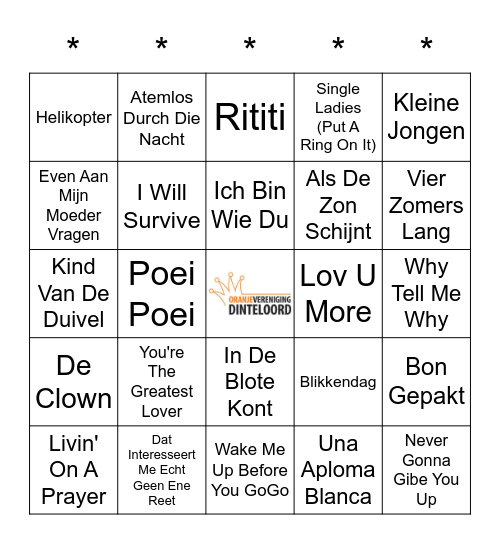 SWiNGO! Bingo Card