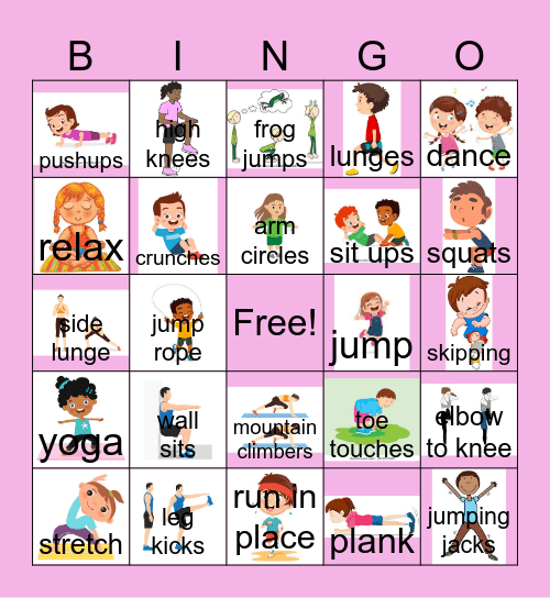Exercise Bingo Card