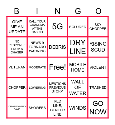 News 9 Weather Bingo Card