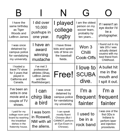 OLAC Get to Know You Bingo Card