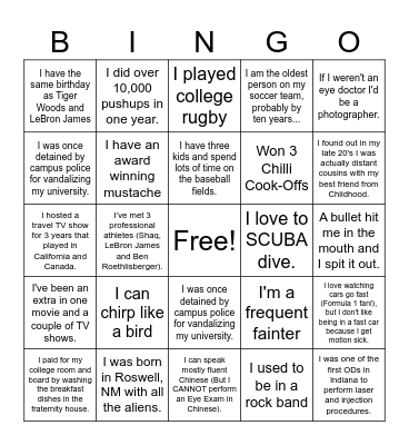 OLAC Get to Know You Bingo Card