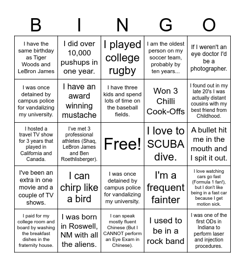 OLAC Get to Know You Bingo Card