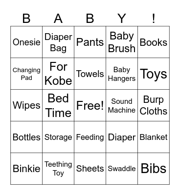 Baby Campos Bingo Card