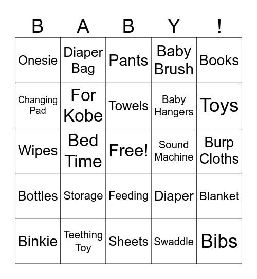Baby Campos Bingo Card