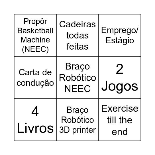 2025 Bingo Card