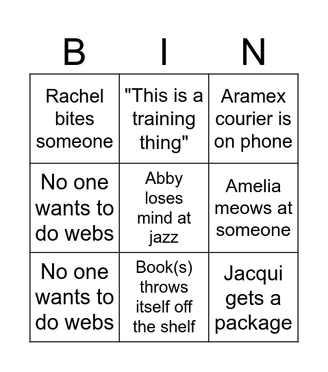 Work bingo Card