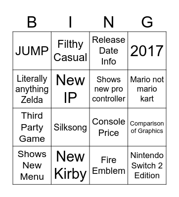 Switch Direct 2 Bingo Card