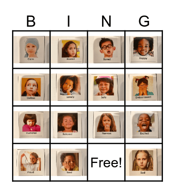 Emotions Bingo Card