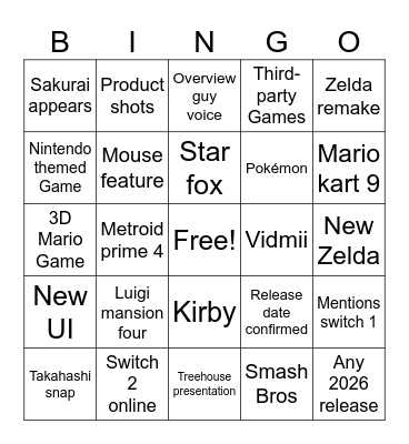 Switch to direct Bingo Card