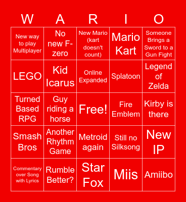 Switch 2 direct Bingo Card