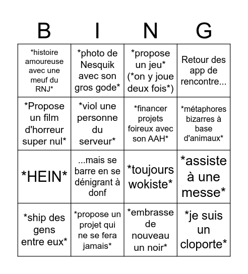 JuCo 2025 Bingo Card