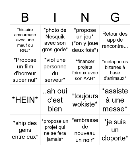 JuCo 2025 Bingo Card