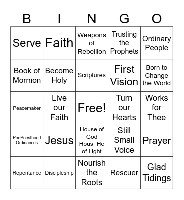 October 2024 General Conference Review Bingo Card